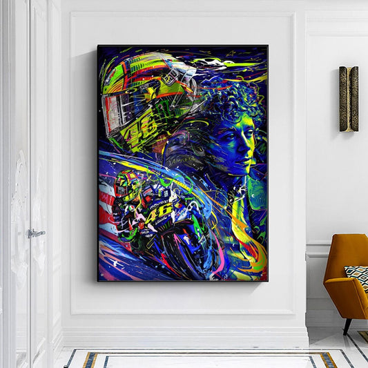 Affiche Murale Valentino Rossi la Légende Fond Blanc