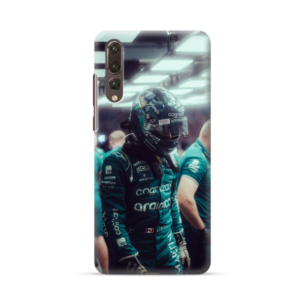 Coque Huawei Lance Stroll en Tenue de F1 Aston Martin