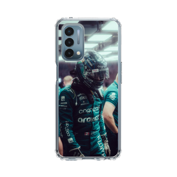 Coque OnePlus Lance Stroll en Tenue de F1 Aston Martin