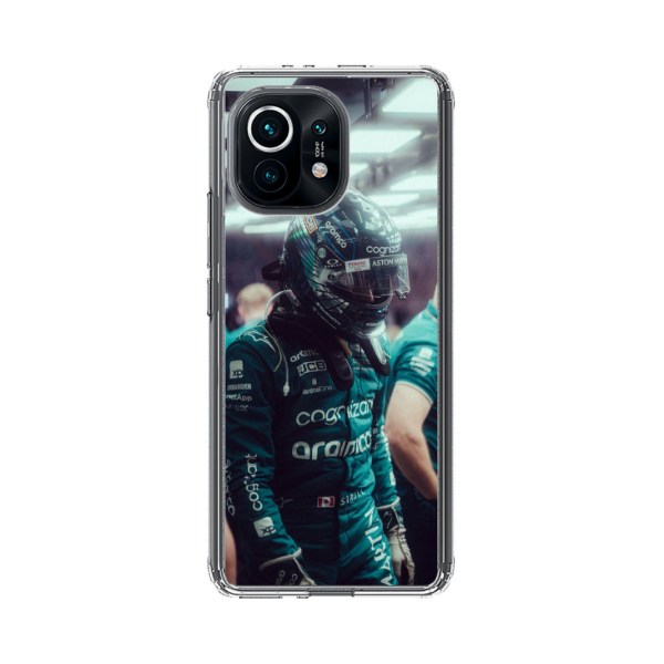 Coque Xiaomi Lance Stroll en Tenue de F1 Aston Martin