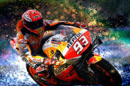 Toile Déco Marc Márquez MotoGP - Impression 60x90 Cm, Idéale Pour Chambre, Bureau - Cadeau Fan De Sport Moto - 11