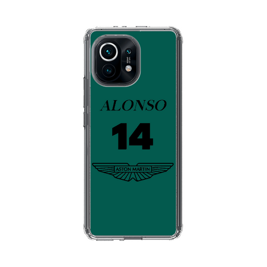 Coque de Téléphone Xiaomi Verte F1 14 Alonso chez Aston Martin