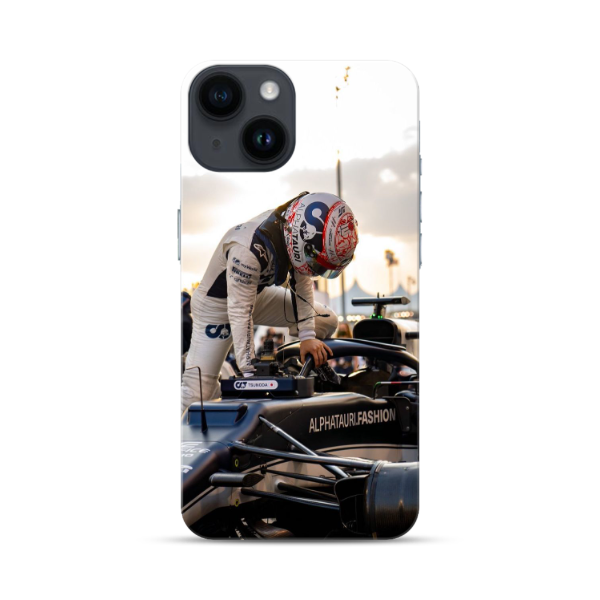 Coque de Téléphone Yuki Tsunoda en Tenue de Formule 1 pour iPhone