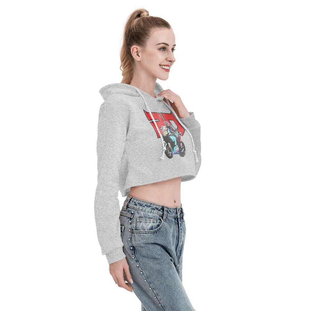 Pull à Capuche Gris pour Femme Fabio Quartararo Fond Blanc